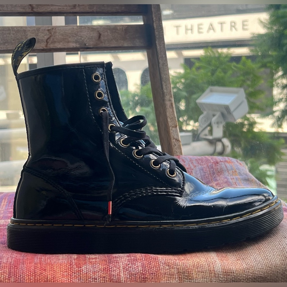 Dr. Martens Black Patent Leather Ankle Boots